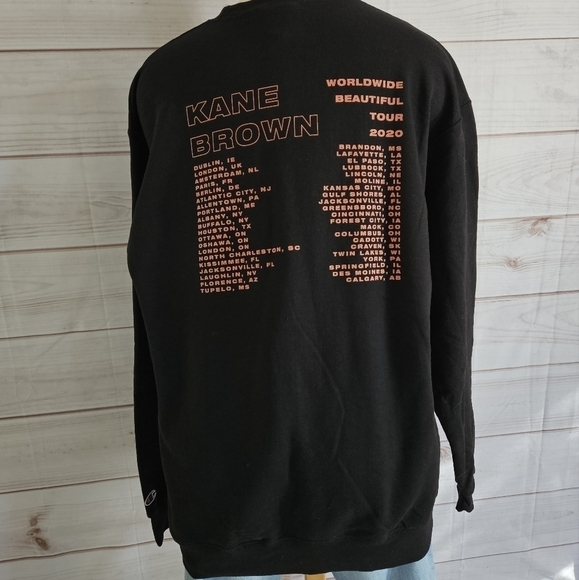 Kane Brown 2020 Beautiful Concert Tour Crewneck Sweatshirt in Black Size Large - Picture 2 of 11